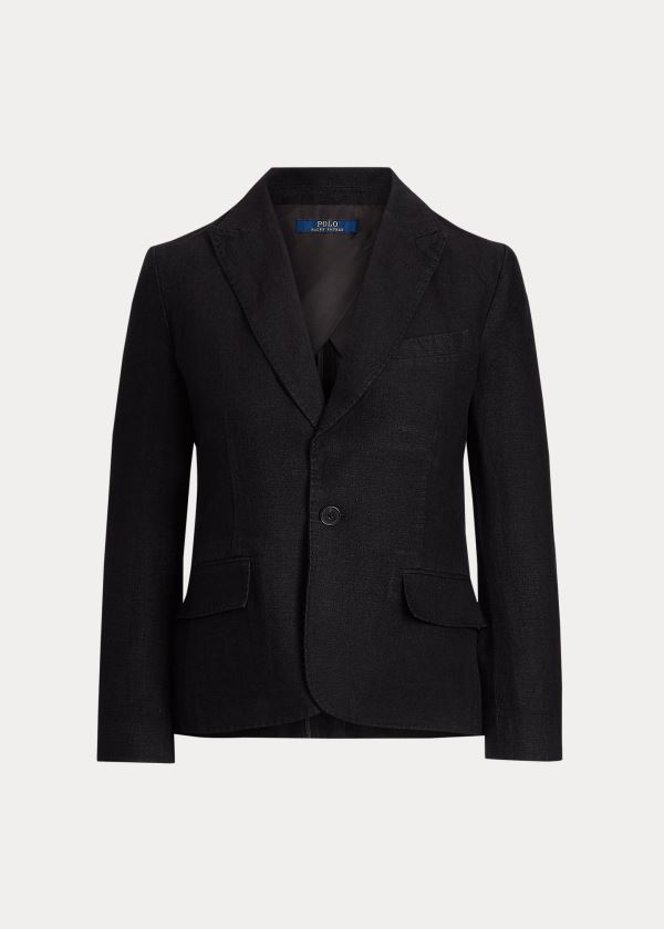 Blazer Polo Ralph Lauren Mujer Negros - Linen One-Button - HYOLE0389